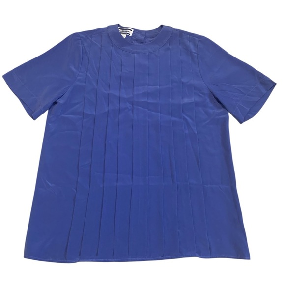 Vintage 80s Dana Alexander Purple Pleated Blouse Yugoslavia WPL 8046 Size 6 - Picture 1 of 5